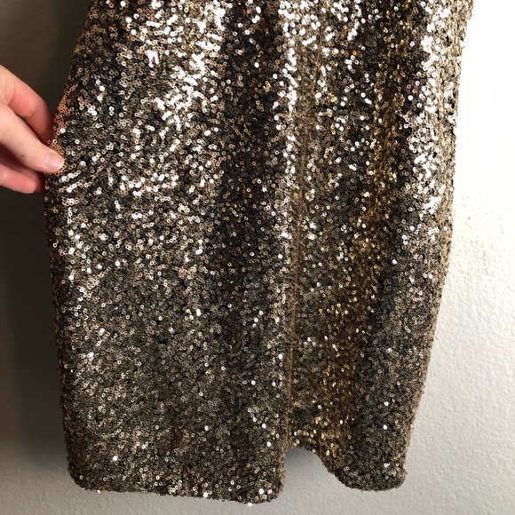 XTaren Teal & Gold Sequin Cocktail Dress L - Picture 6 of 8